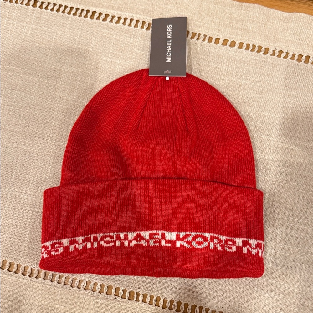 Michael Kors Kids Bold Red Knit Hat